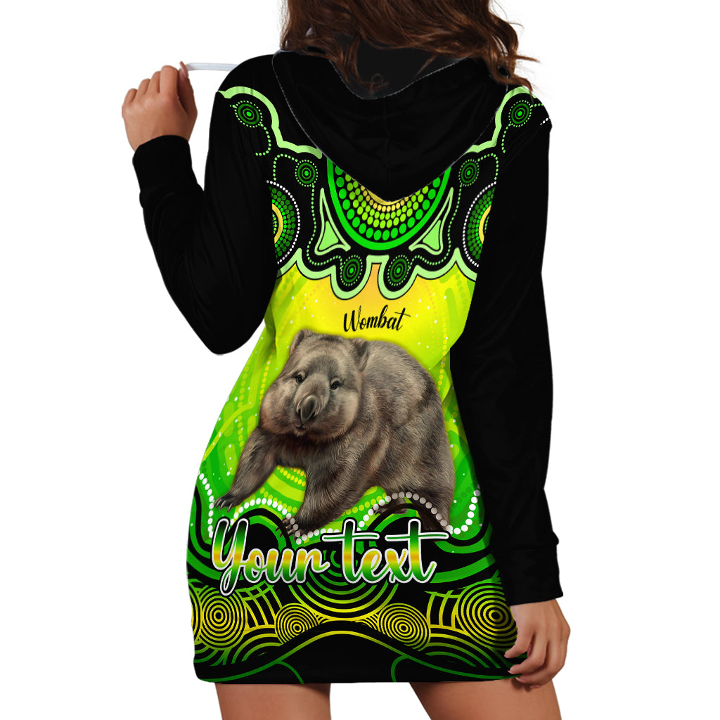 personalised-australia-taurus-wombat-zodiac-hoodie-dress-auz-astrology-aboriginal-green