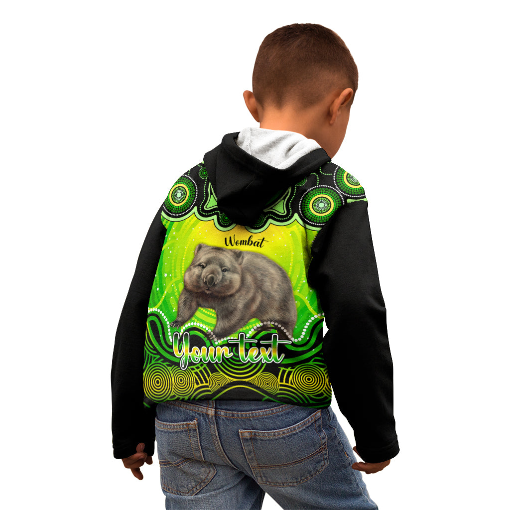 personalised-australia-taurus-wombat-zodiac-kid-hoodie-auz-astrology-aboriginal-green