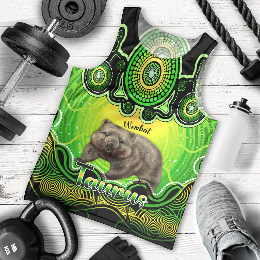 personalised-australia-taurus-wombat-zodiac-men-tank-top-auz-astrology-aboriginal-green