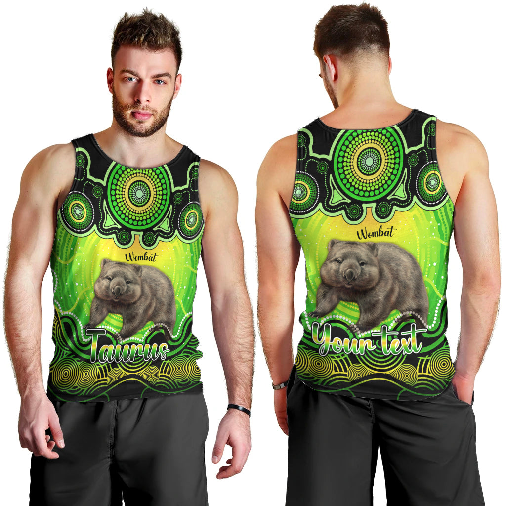 personalised-australia-taurus-wombat-zodiac-men-tank-top-auz-astrology-aboriginal-green