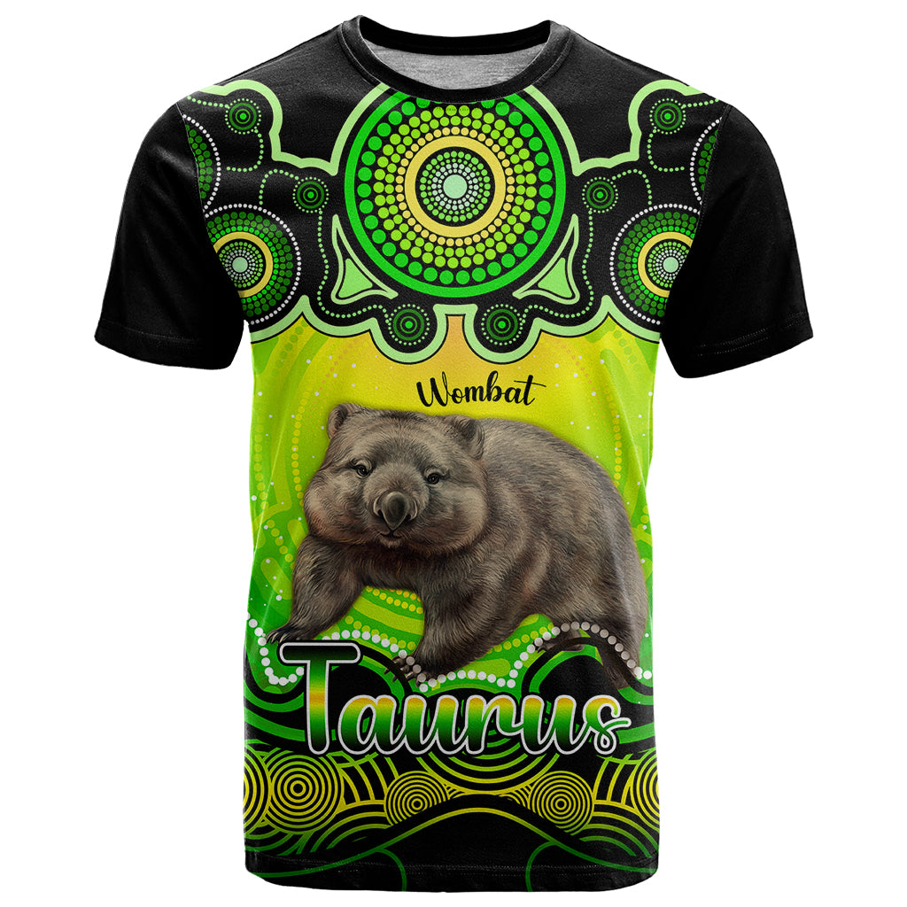 personalised-australia-taurus-wombat-zodiac-t-shirt-auz-astrology-aboriginal-green