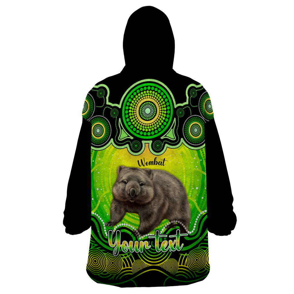 personalised-australia-taurus-wombat-zodiac-wearable-blanket-hoodie-auz-astrology-aboriginal-green