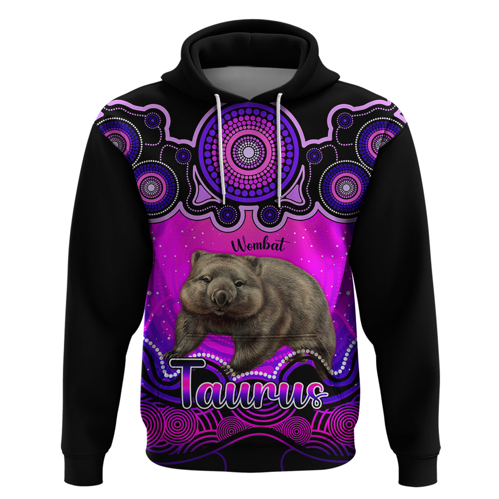 personalised-australia-taurus-wombat-zodiac-hoodie-auz-astrology-aboriginal-magenta