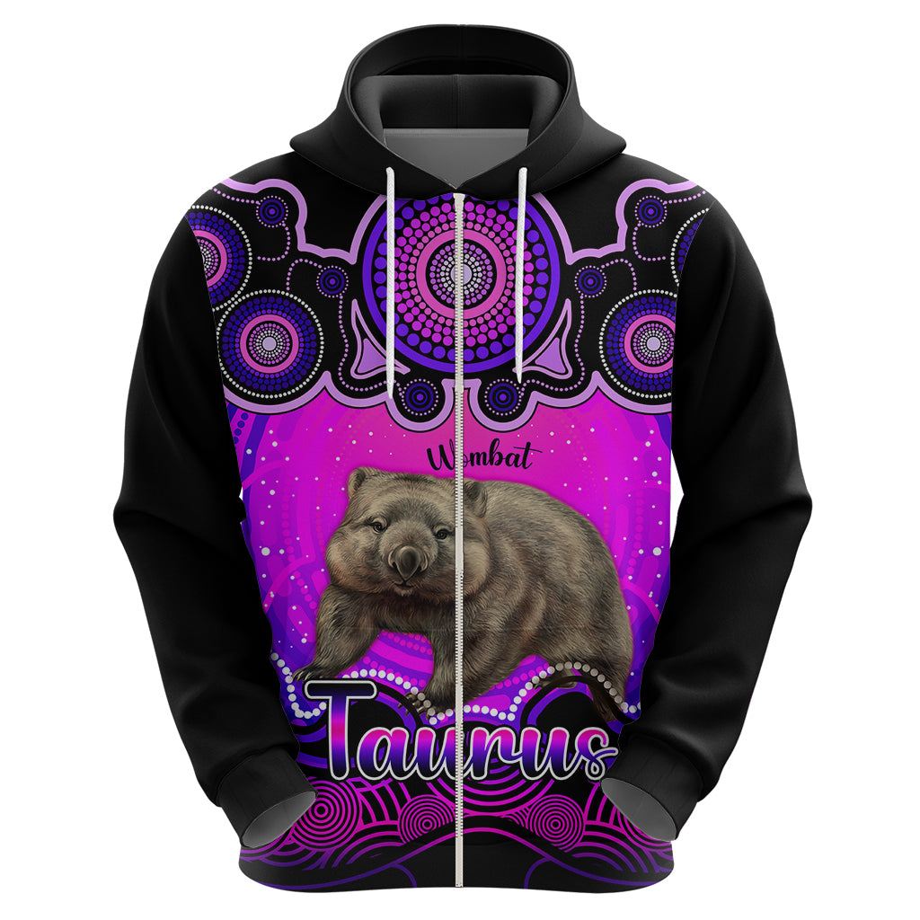 personalised-australia-taurus-wombat-zodiac-hoodie-auz-astrology-aboriginal-magenta