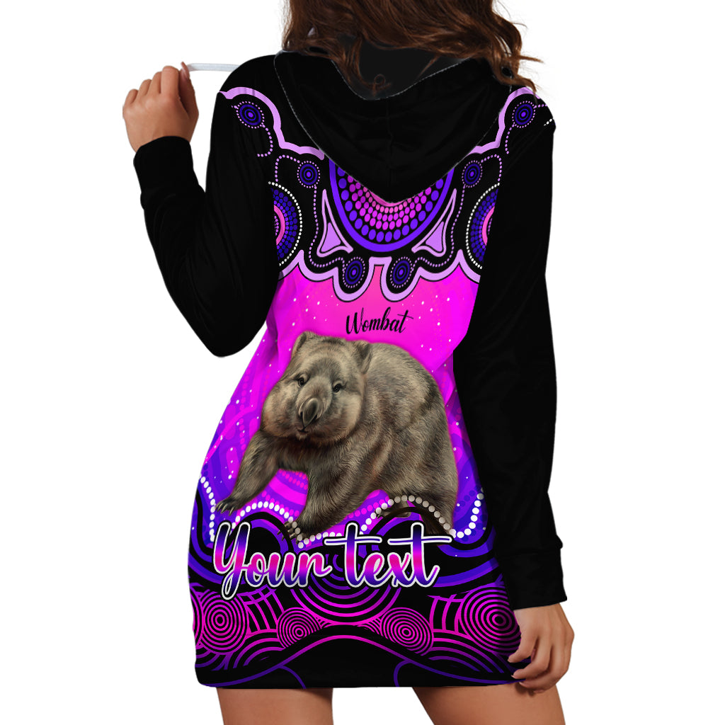 personalised-australia-taurus-wombat-zodiac-hoodie-dress-auz-astrology-aboriginal-magenta