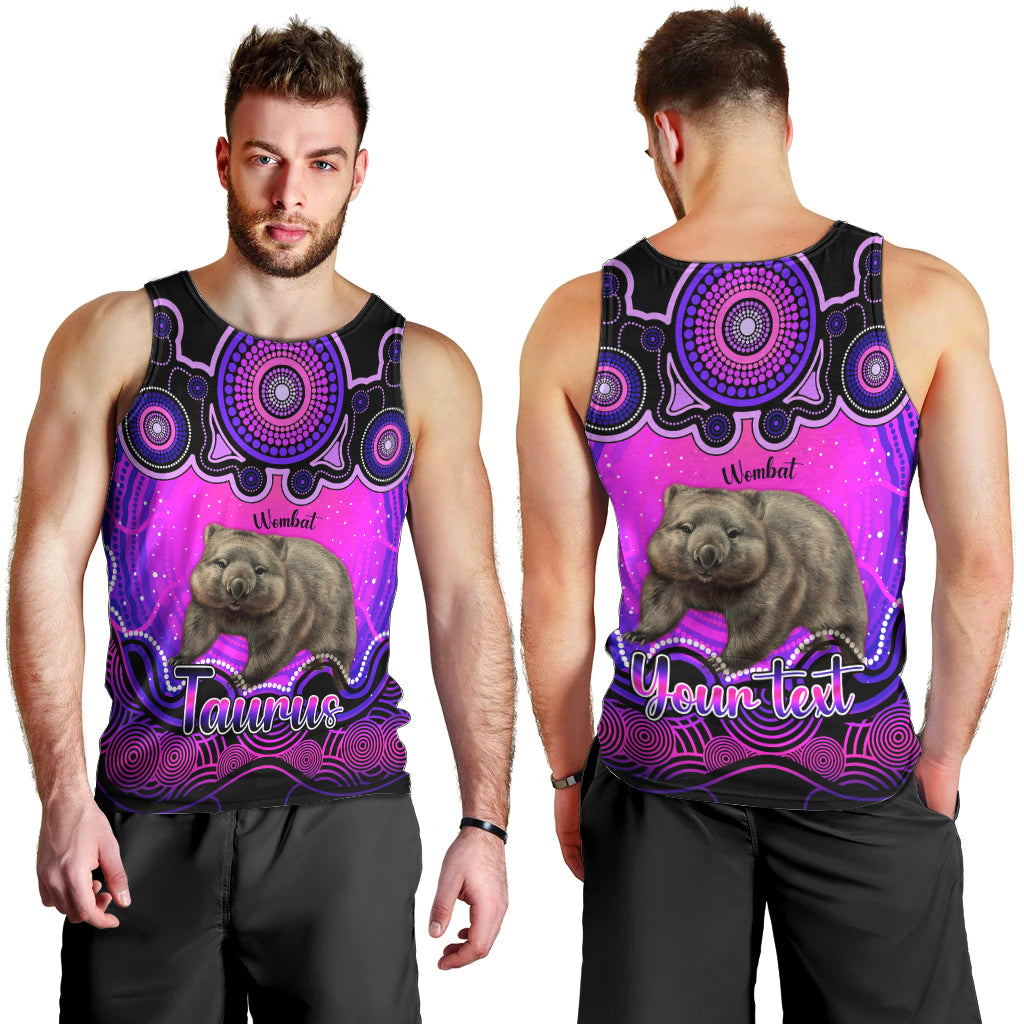 personalised-australia-taurus-wombat-zodiac-men-tank-top-auz-astrology-aboriginal-magenta