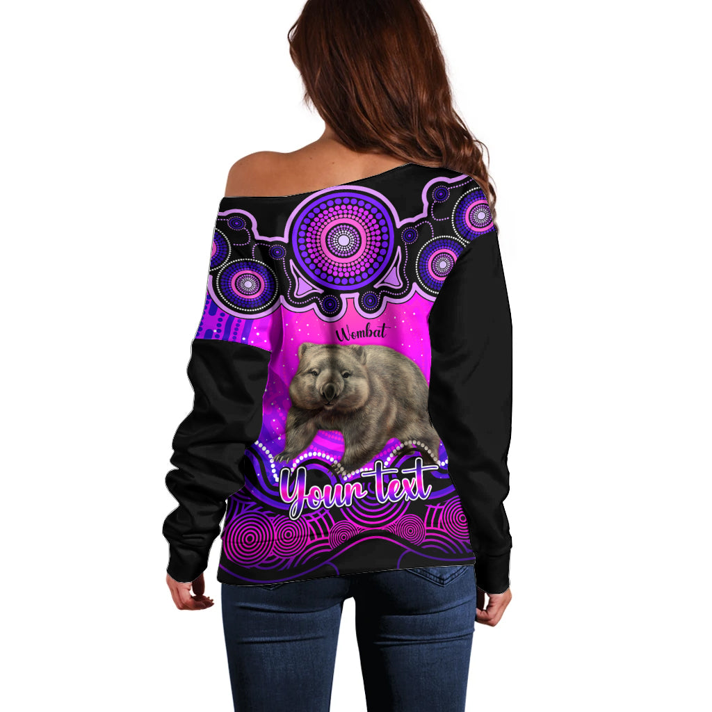 personalised-australia-taurus-wombat-zodiac-off-shoulder-sweater-auz-astrology-aboriginal-magenta