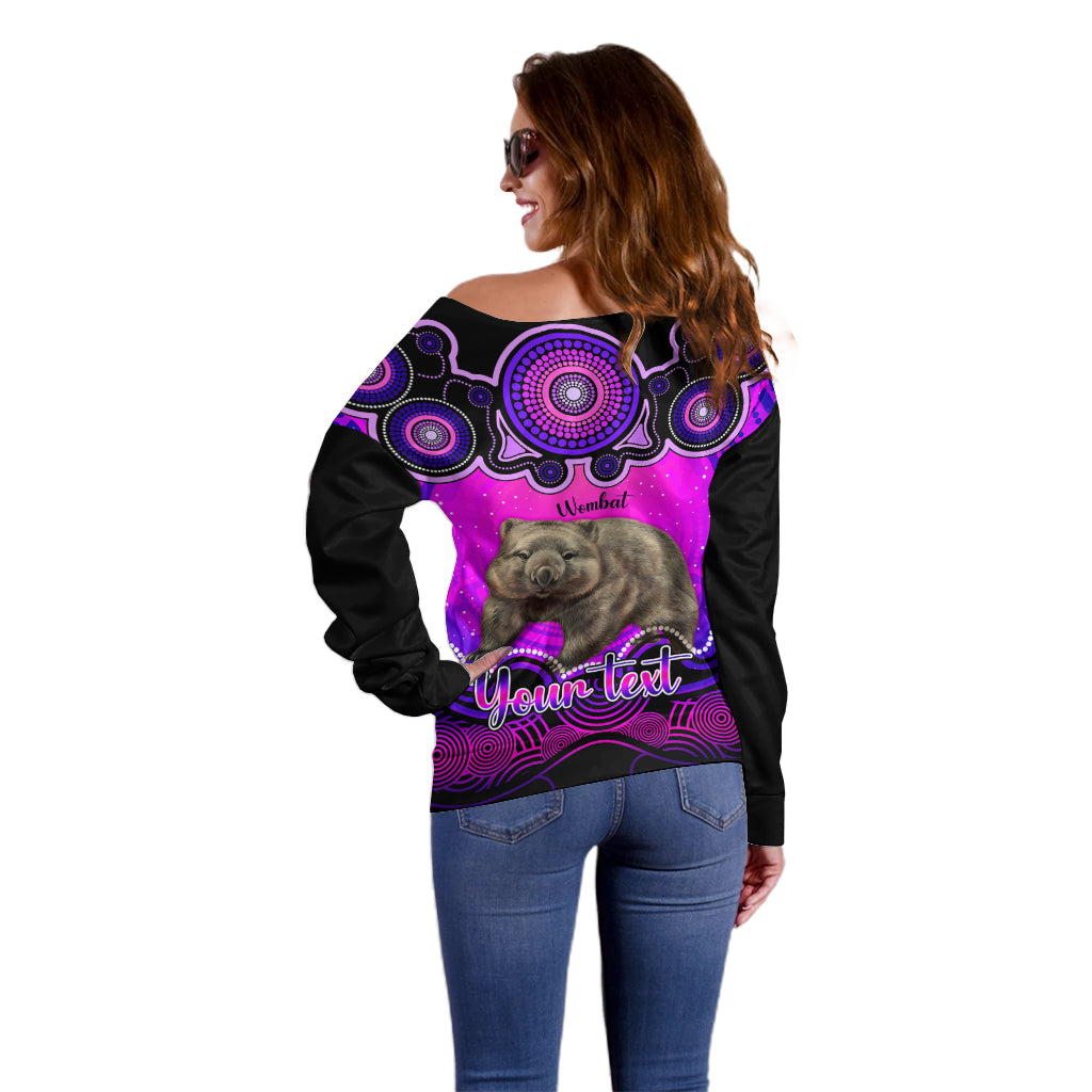 personalised-australia-taurus-wombat-zodiac-off-shoulder-sweater-auz-astrology-aboriginal-magenta