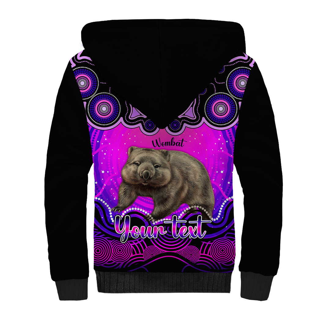 personalised-australia-taurus-wombat-zodiac-sherpa-hoodie-auz-astrology-aboriginal-magenta