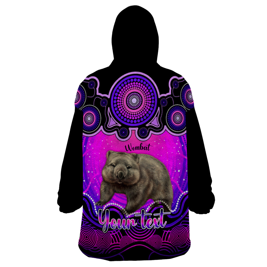 personalised-australia-taurus-wombat-zodiac-wearable-blanket-hoodie-auz-astrology-aboriginal-magenta