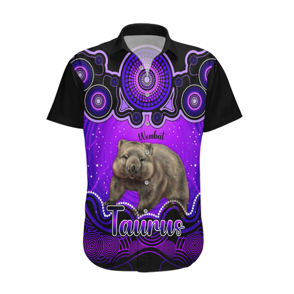 personalised-australia-taurus-wombat-zodiac-hawaiian-shirt-auz-astrology-aboriginal-purple