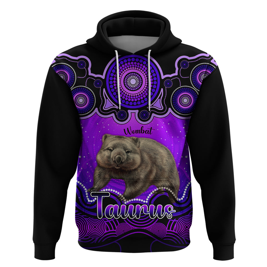 personalised-australia-taurus-wombat-zodiac-hoodie-auz-astrology-aboriginal-purple