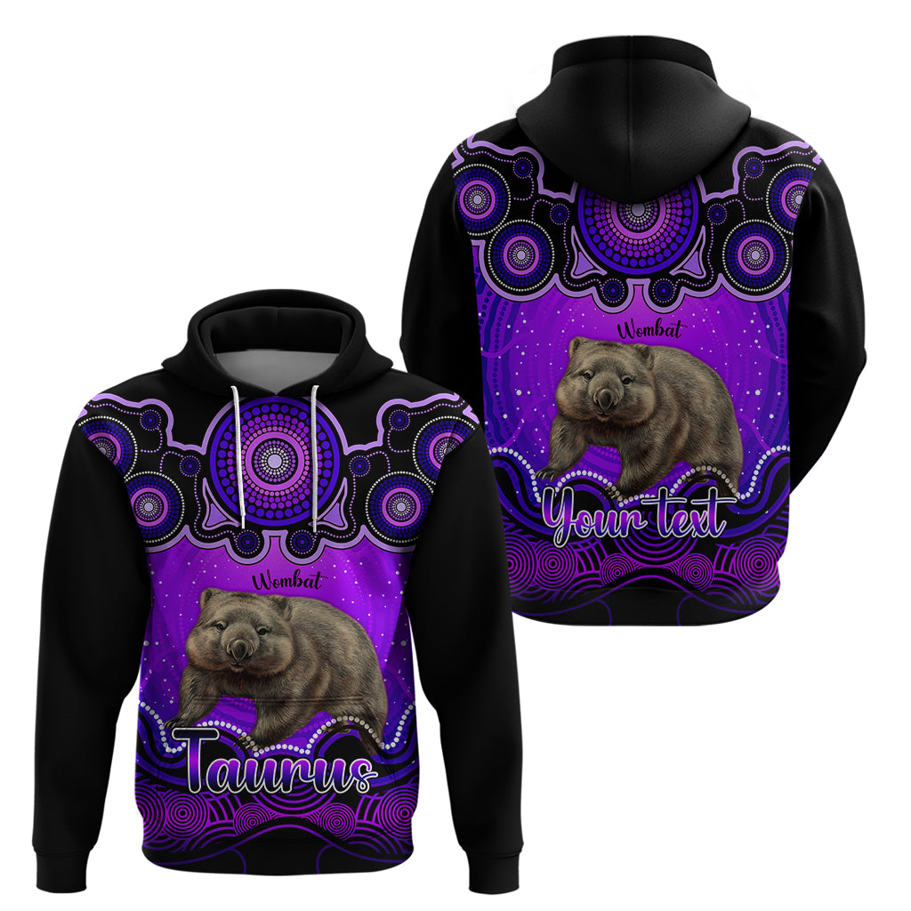 personalised-australia-taurus-wombat-zodiac-hoodie-auz-astrology-aboriginal-purple