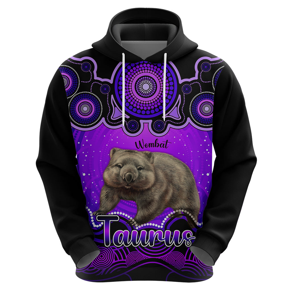 personalised-australia-taurus-wombat-zodiac-hoodie-auz-astrology-aboriginal-purple