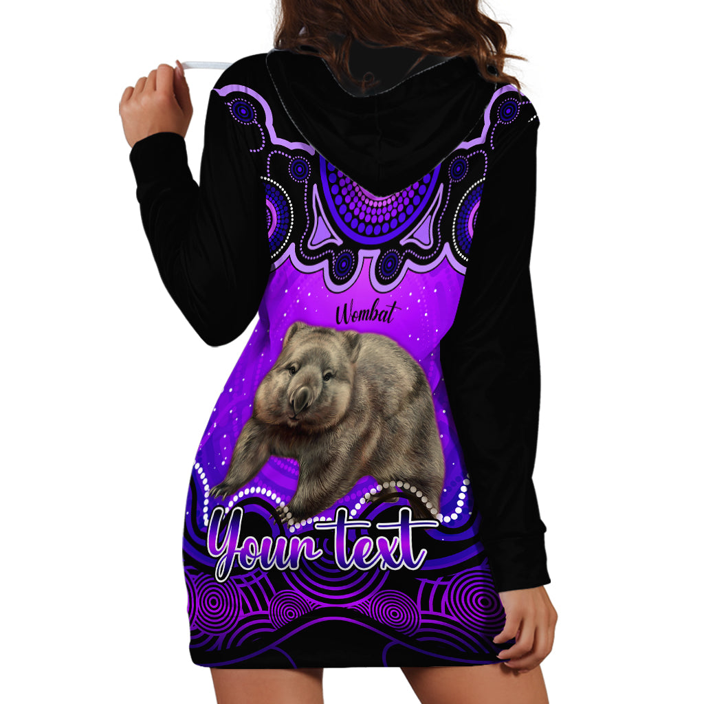 personalised-australia-taurus-wombat-zodiac-hoodie-dress-auz-astrology-aboriginal-purple