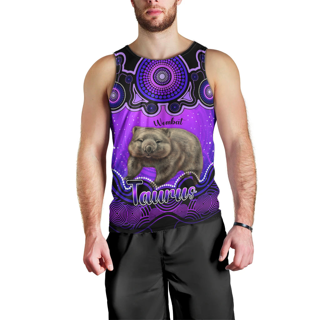 personalised-australia-taurus-wombat-zodiac-men-tank-top-auz-astrology-aboriginal-purple