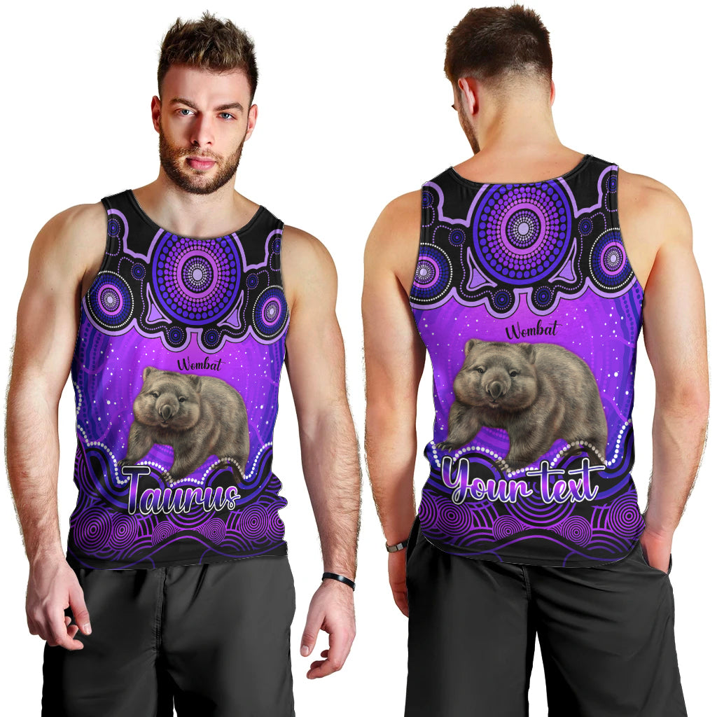 personalised-australia-taurus-wombat-zodiac-men-tank-top-auz-astrology-aboriginal-purple