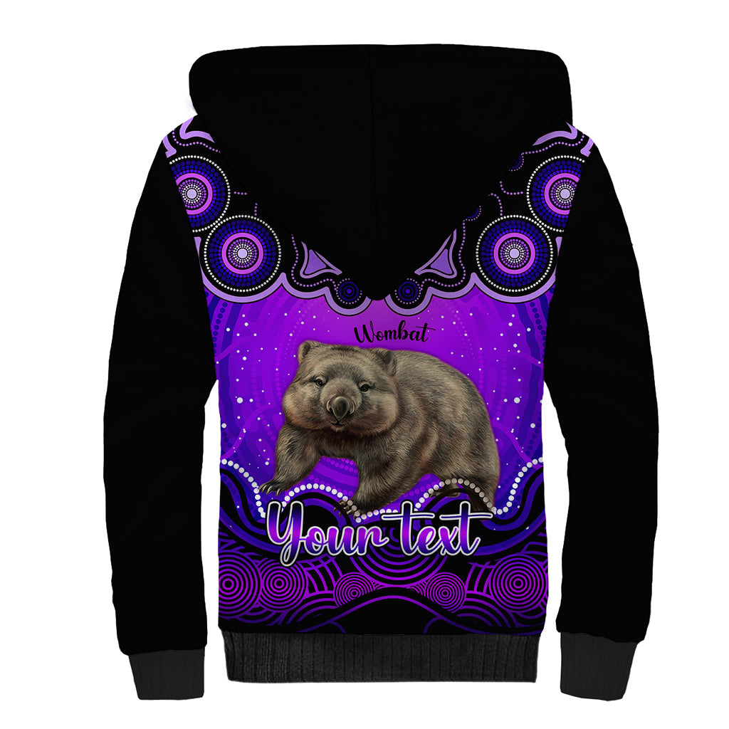 personalised-australia-taurus-wombat-zodiac-sherpa-hoodie-auz-astrology-aboriginal-purple