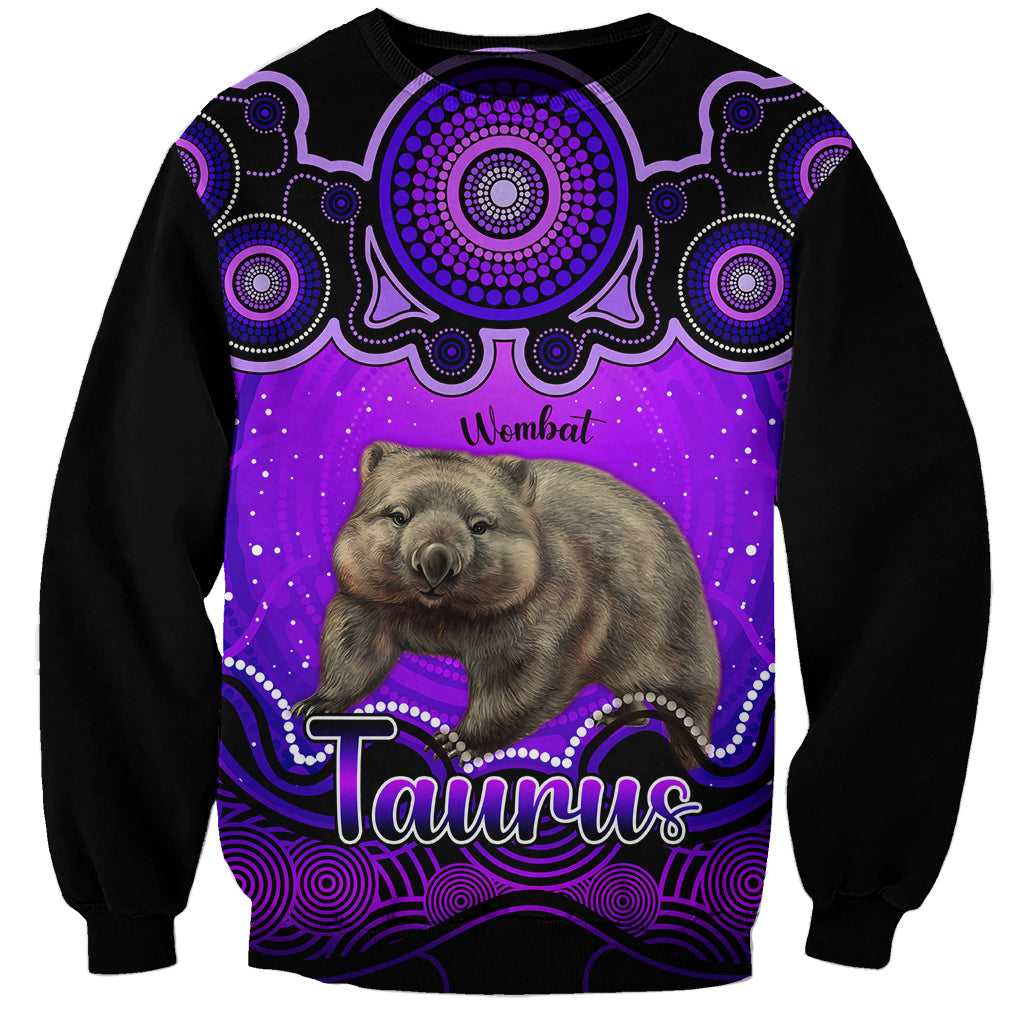 personalised-australia-taurus-wombat-zodiac-sweatshirt-auz-astrology-aboriginal-purple