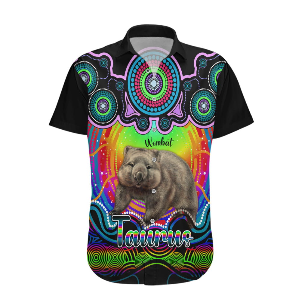 personalised-australia-taurus-wombat-zodiac-hawaiian-shirt-auz-astrology-aboriginal-rainbow