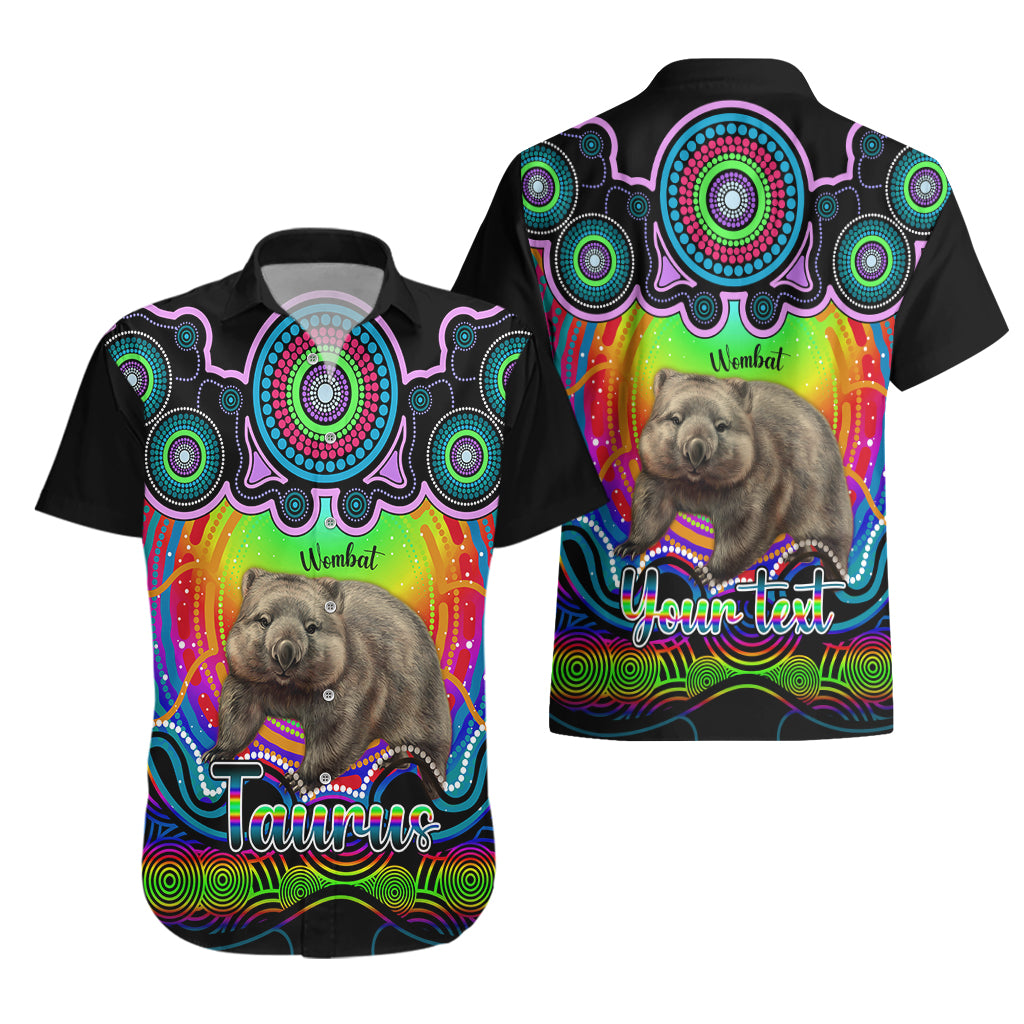 personalised-australia-taurus-wombat-zodiac-hawaiian-shirt-auz-astrology-aboriginal-rainbow