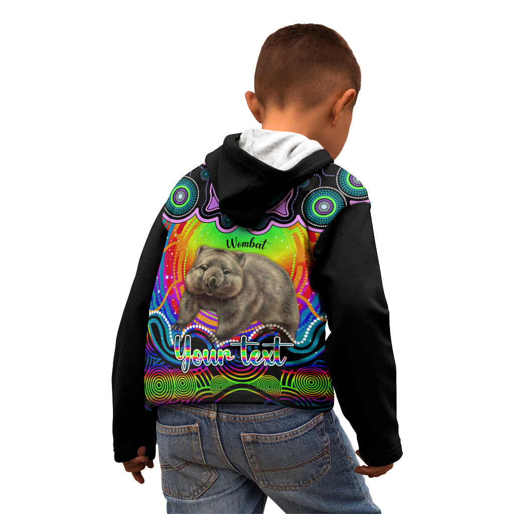 personalised-australia-taurus-wombat-zodiac-kid-hoodie-auz-astrology-aboriginal-rainbow