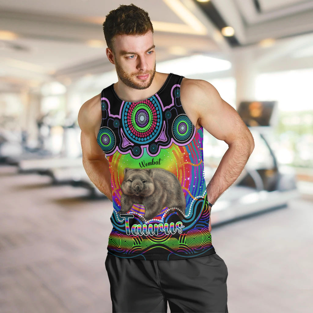 personalised-australia-taurus-wombat-zodiac-men-tank-top-auz-astrology-aboriginal-rainbow