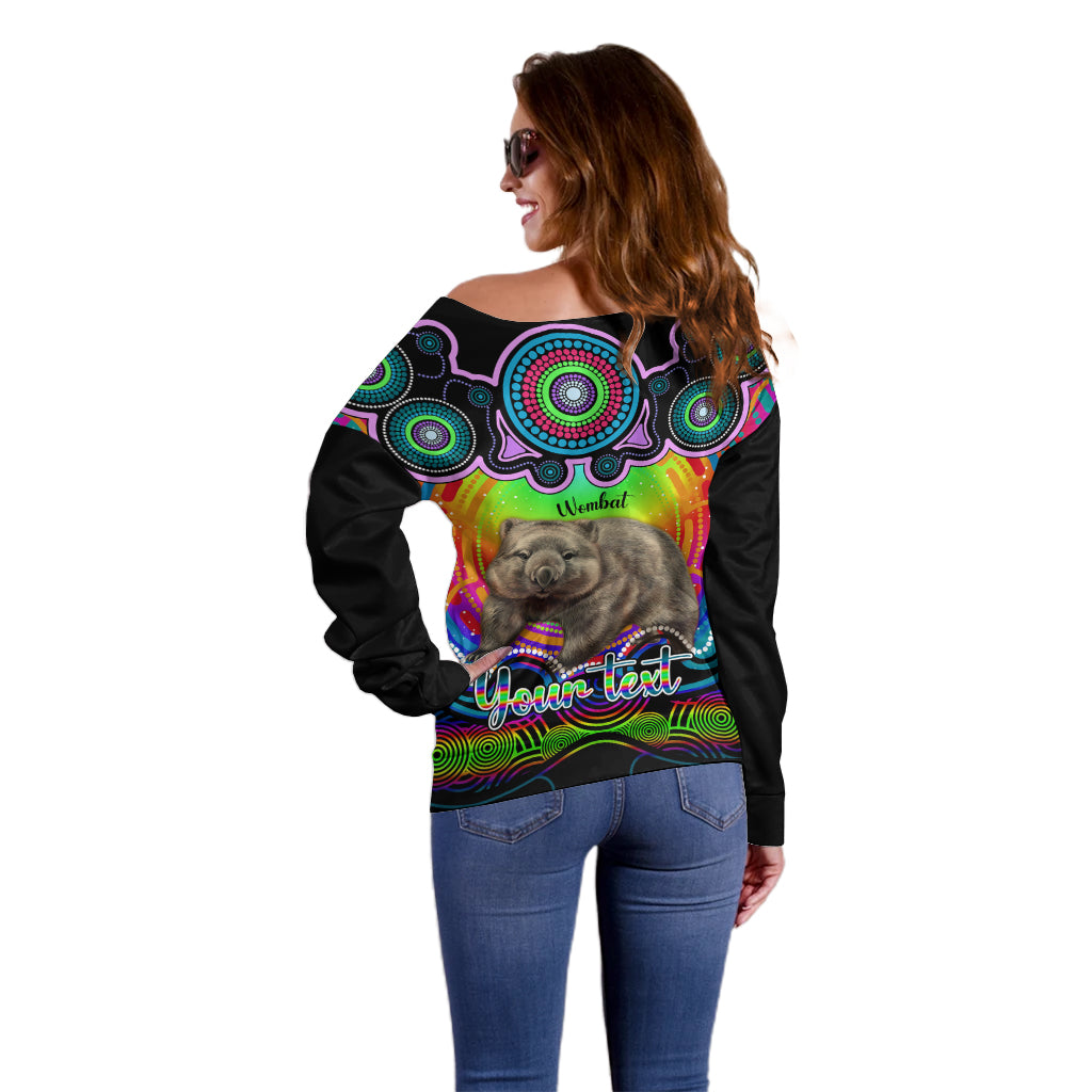 personalised-australia-taurus-wombat-zodiac-off-shoulder-sweater-auz-astrology-aboriginal-rainbow