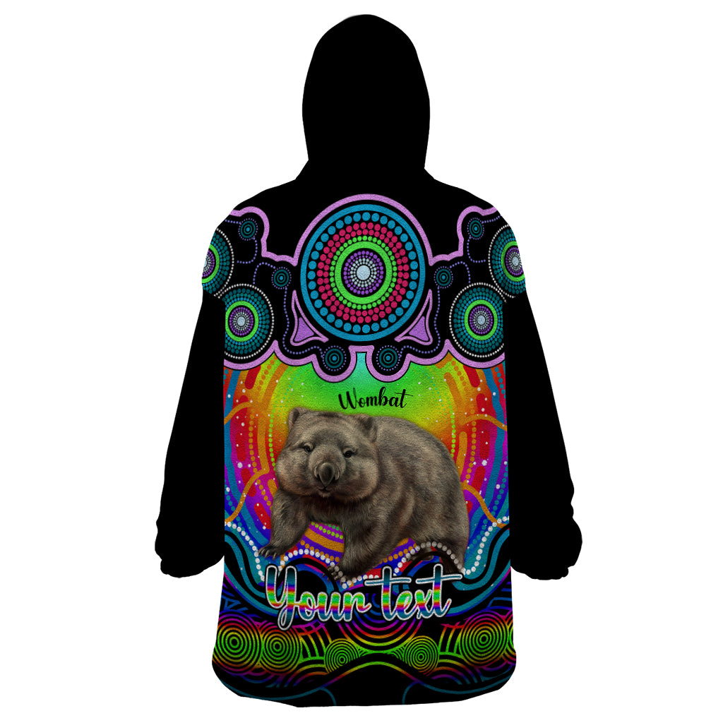 personalised-australia-taurus-wombat-zodiac-wearable-blanket-hoodie-auz-astrology-aboriginal-rainbow