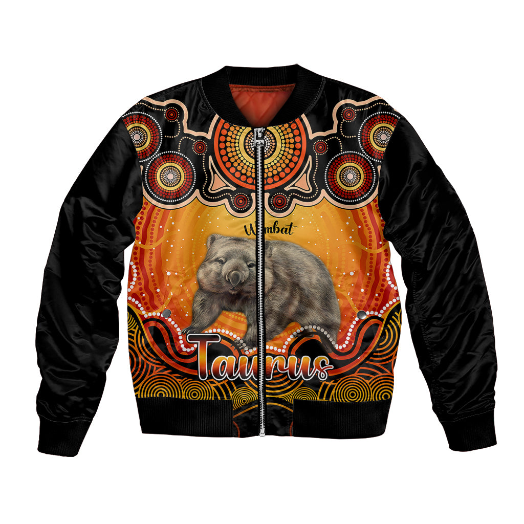 personalised-australia-taurus-wombat-zodiac-bomber-jacket-auz-astrology-aboriginal-red