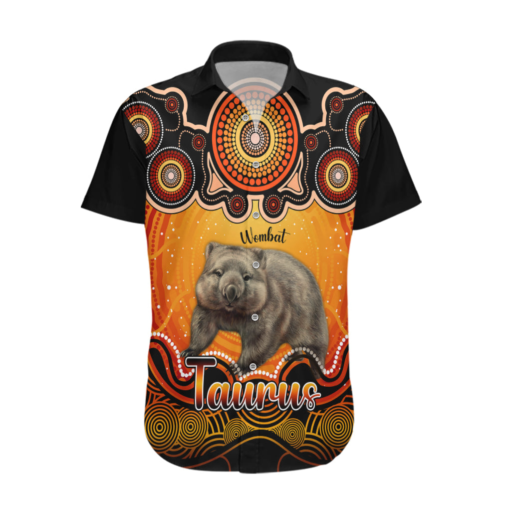 personalised-australia-taurus-wombat-zodiac-hawaiian-shirt-auz-astrology-aboriginal-red