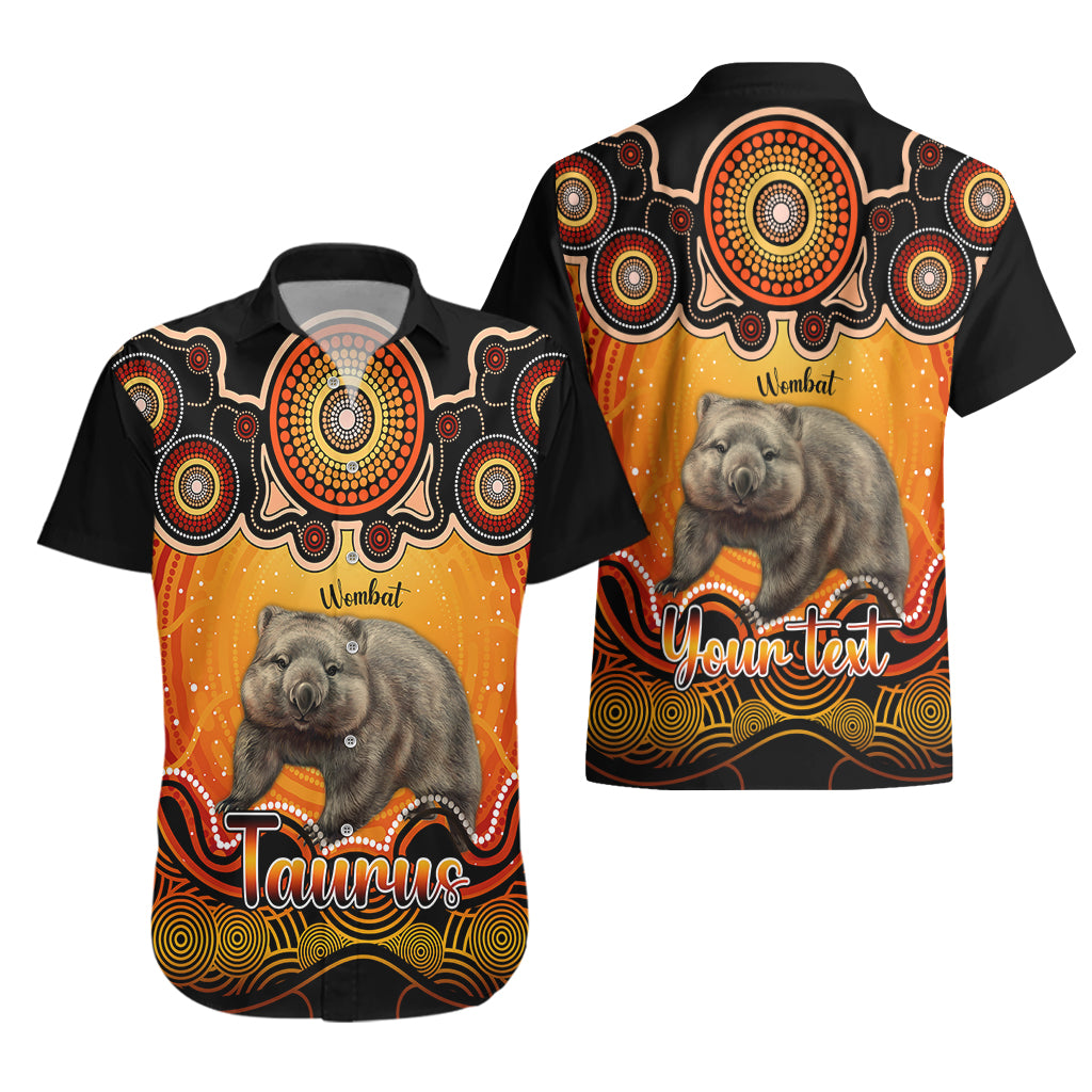 personalised-australia-taurus-wombat-zodiac-hawaiian-shirt-auz-astrology-aboriginal-red