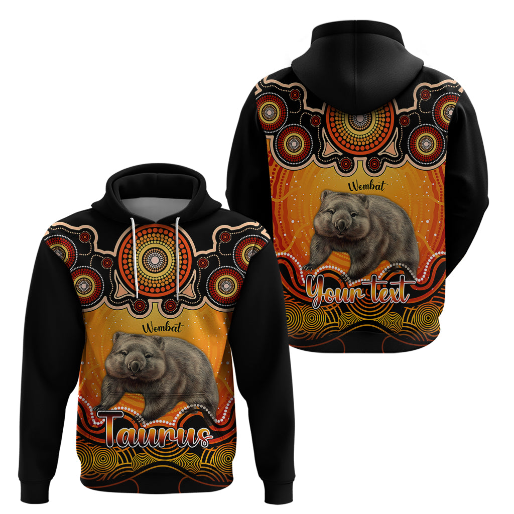 personalised-australia-taurus-wombat-zodiac-hoodie-auz-astrology-aboriginal-red