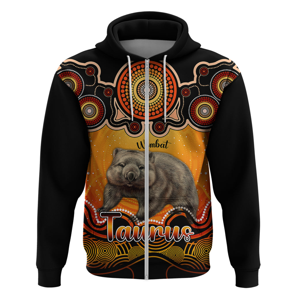 personalised-australia-taurus-wombat-zodiac-hoodie-auz-astrology-aboriginal-red