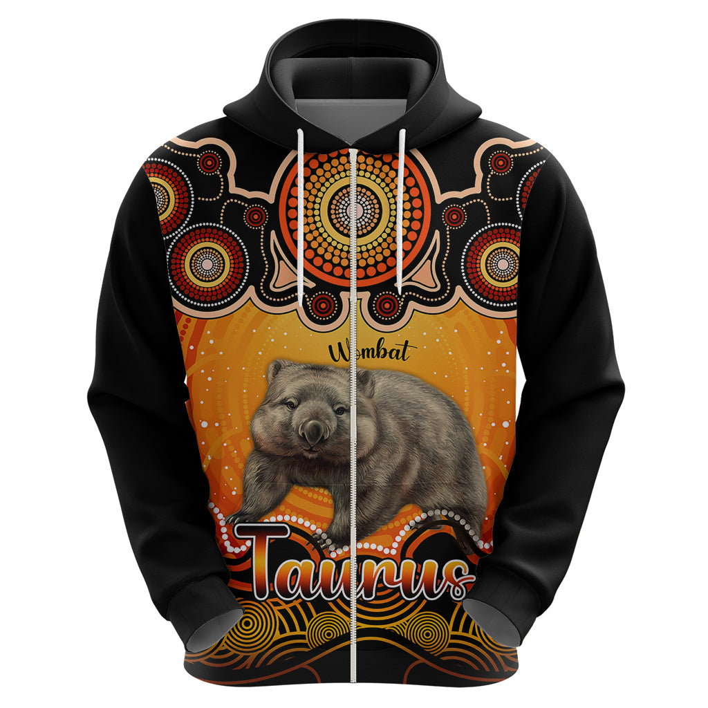 personalised-australia-taurus-wombat-zodiac-hoodie-auz-astrology-aboriginal-red