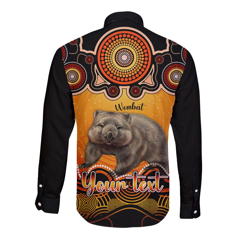 personalised-australia-taurus-wombat-zodiac-long-sleeve-button-shirt-auz-astrology-aboriginal-red