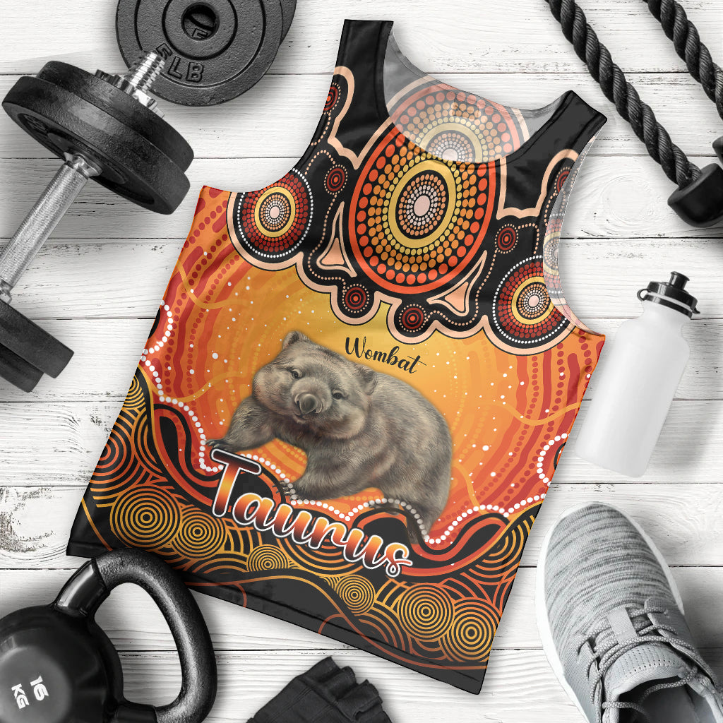 personalised-australia-taurus-wombat-zodiac-men-tank-top-auz-astrology-aboriginal-red