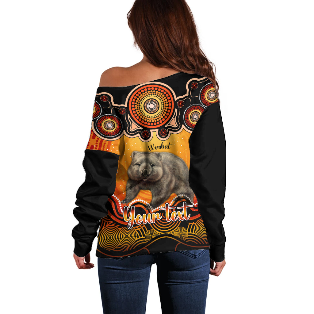 personalised-australia-taurus-wombat-zodiac-off-shoulder-sweater-auz-astrology-aboriginal-red