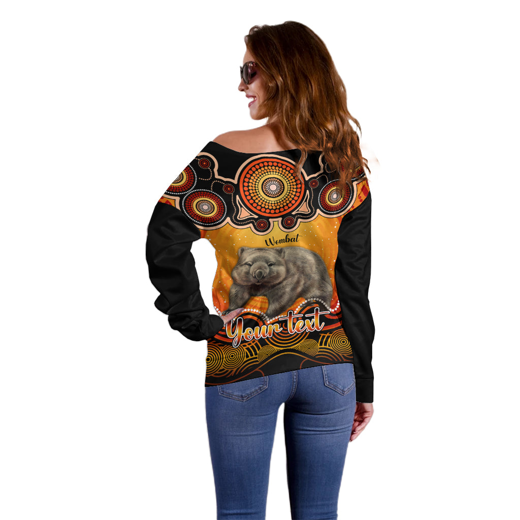 personalised-australia-taurus-wombat-zodiac-off-shoulder-sweater-auz-astrology-aboriginal-red