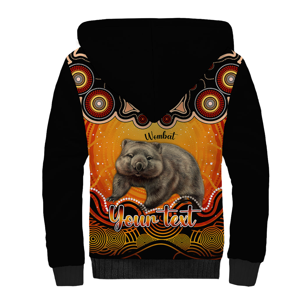 personalised-australia-taurus-wombat-zodiac-sherpa-hoodie-auz-astrology-aboriginal-red