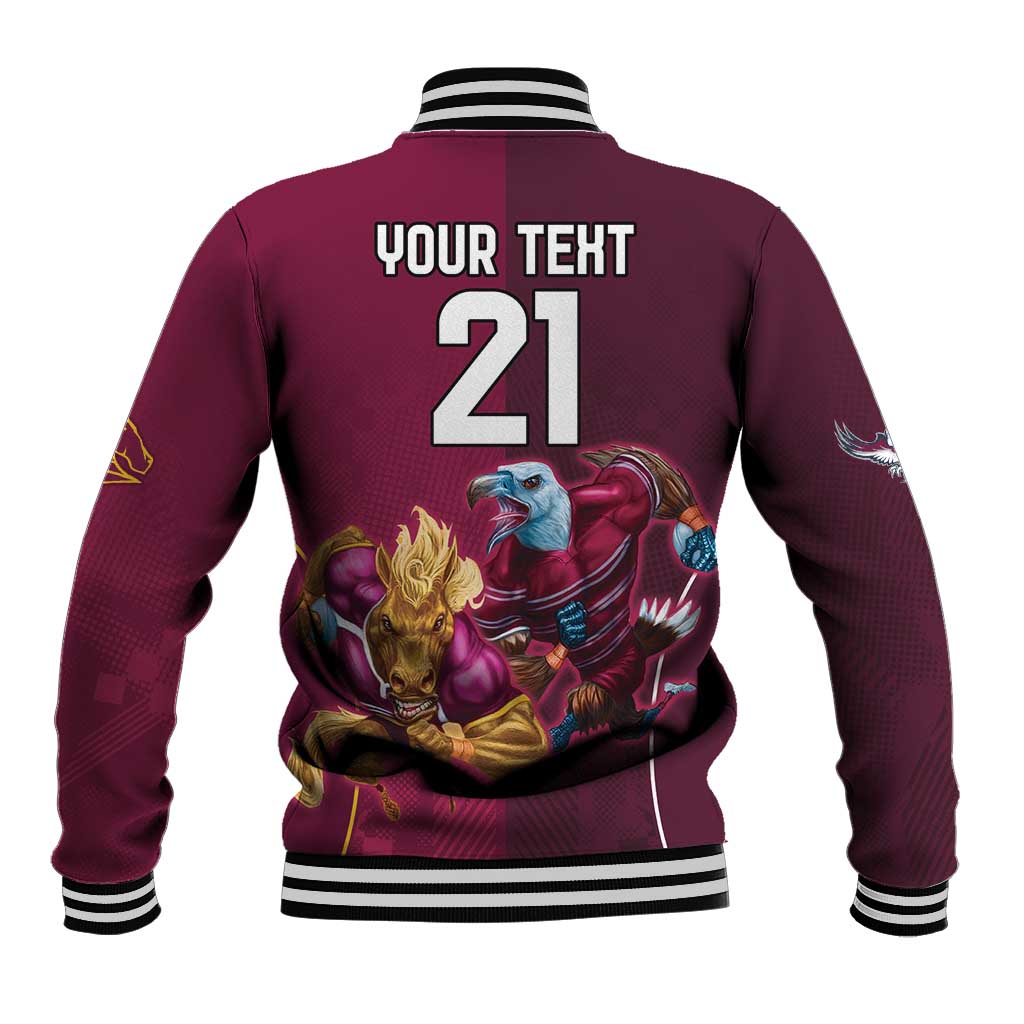 Custom Sea Eagles And Broncos Rugby Baseball Jacket Sporty Style