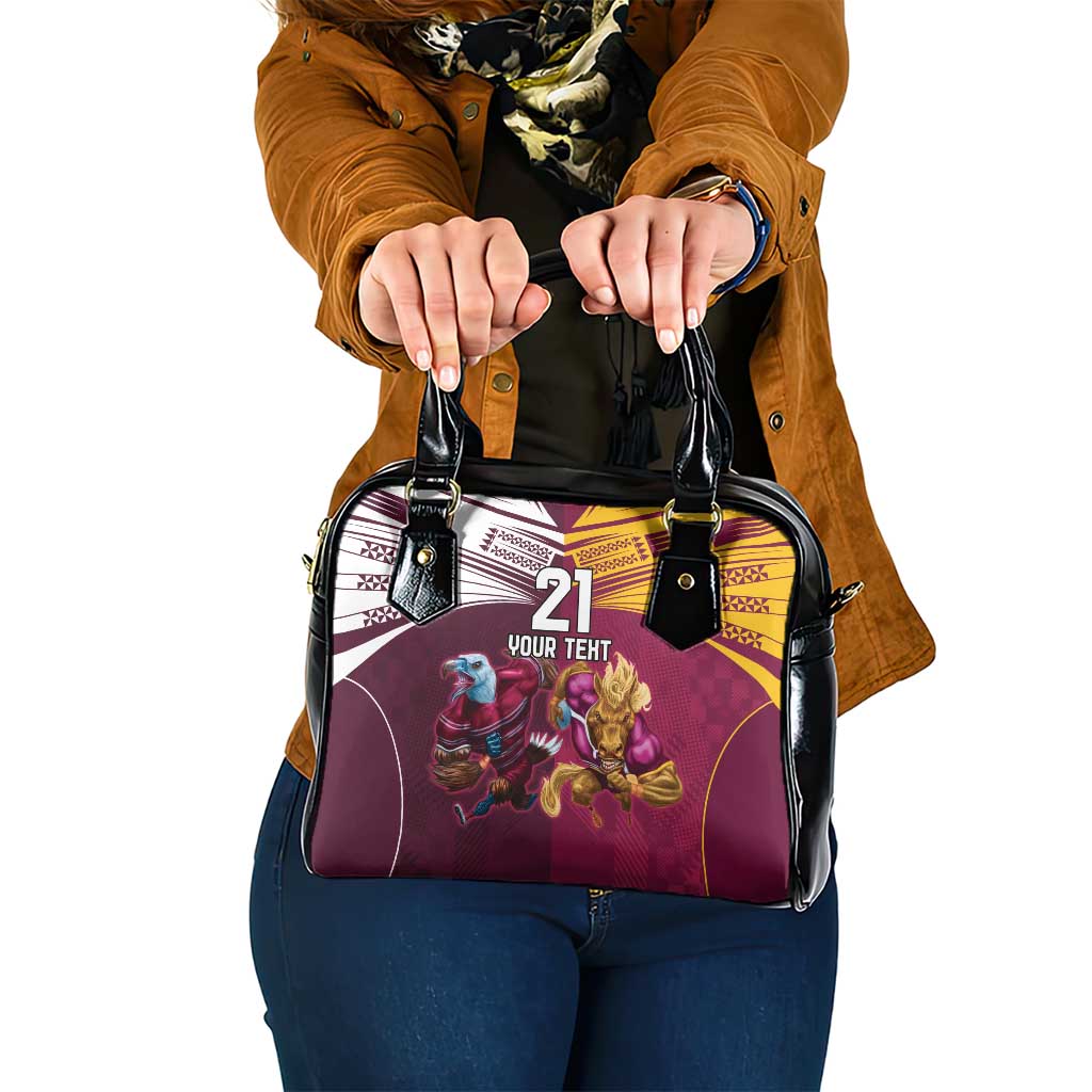 Custom Sea Eagles And Broncos Rugby Shoulder Handbag Sporty Style