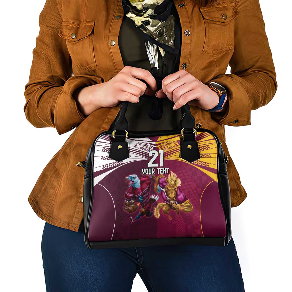 Custom Sea Eagles And Broncos Rugby Shoulder Handbag Sporty Style