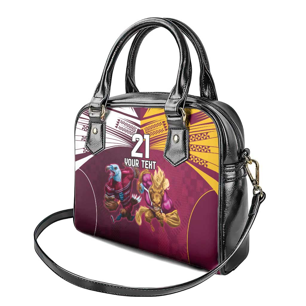 Custom Sea Eagles And Broncos Rugby Shoulder Handbag Sporty Style