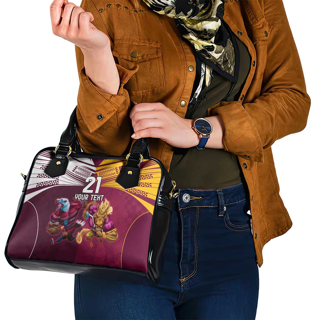 Custom Sea Eagles And Broncos Rugby Shoulder Handbag Sporty Style