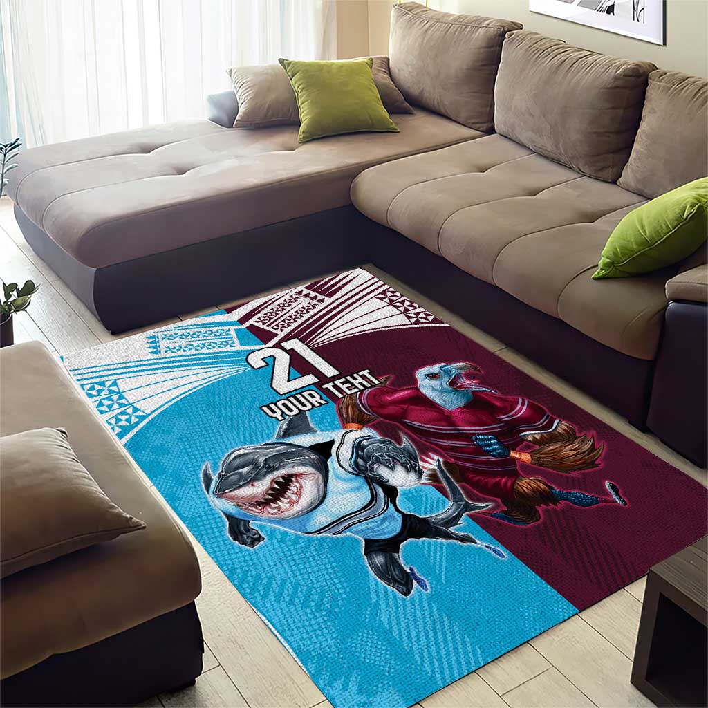 Custom Sea Eagles And Sharks Rugby Area Rug Sporty Style