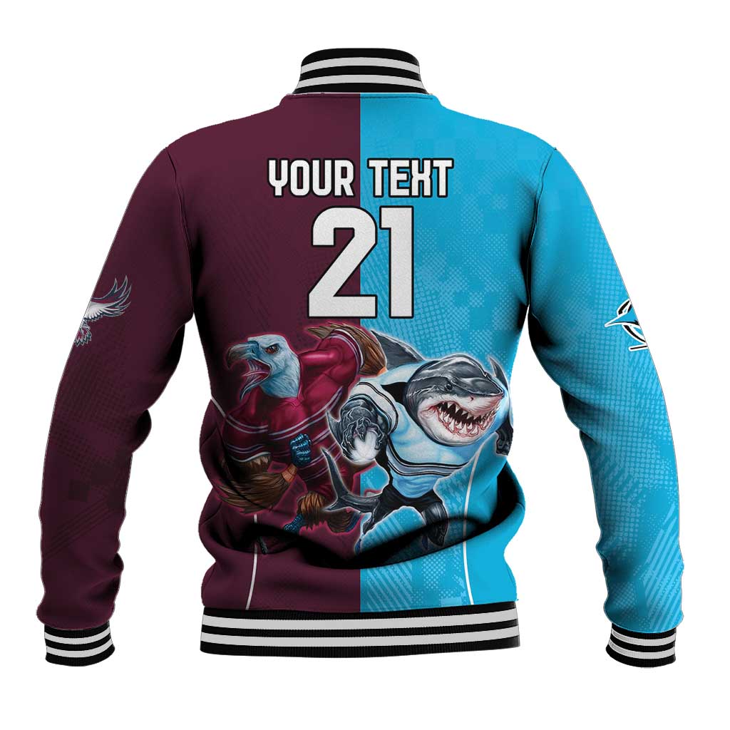 Custom Sea Eagles And Sharks Rugby Baseball Jacket Sporty Style