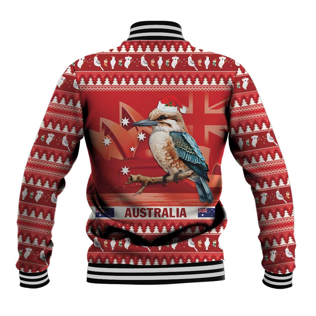 Aussie Kookaburra Baseball Jacket Merry Christmas Red Style