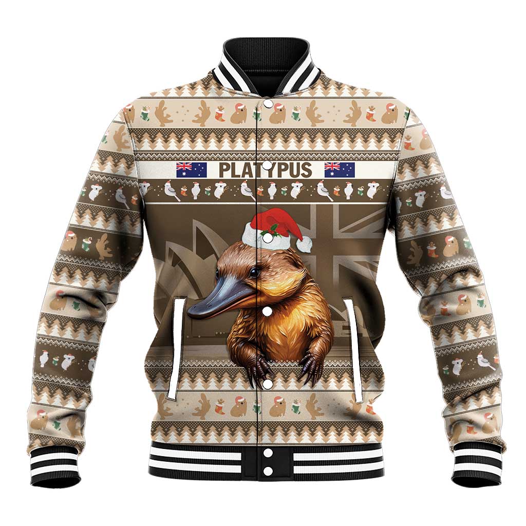 Aussie Platypus Baseball Jacket Merry Christmas