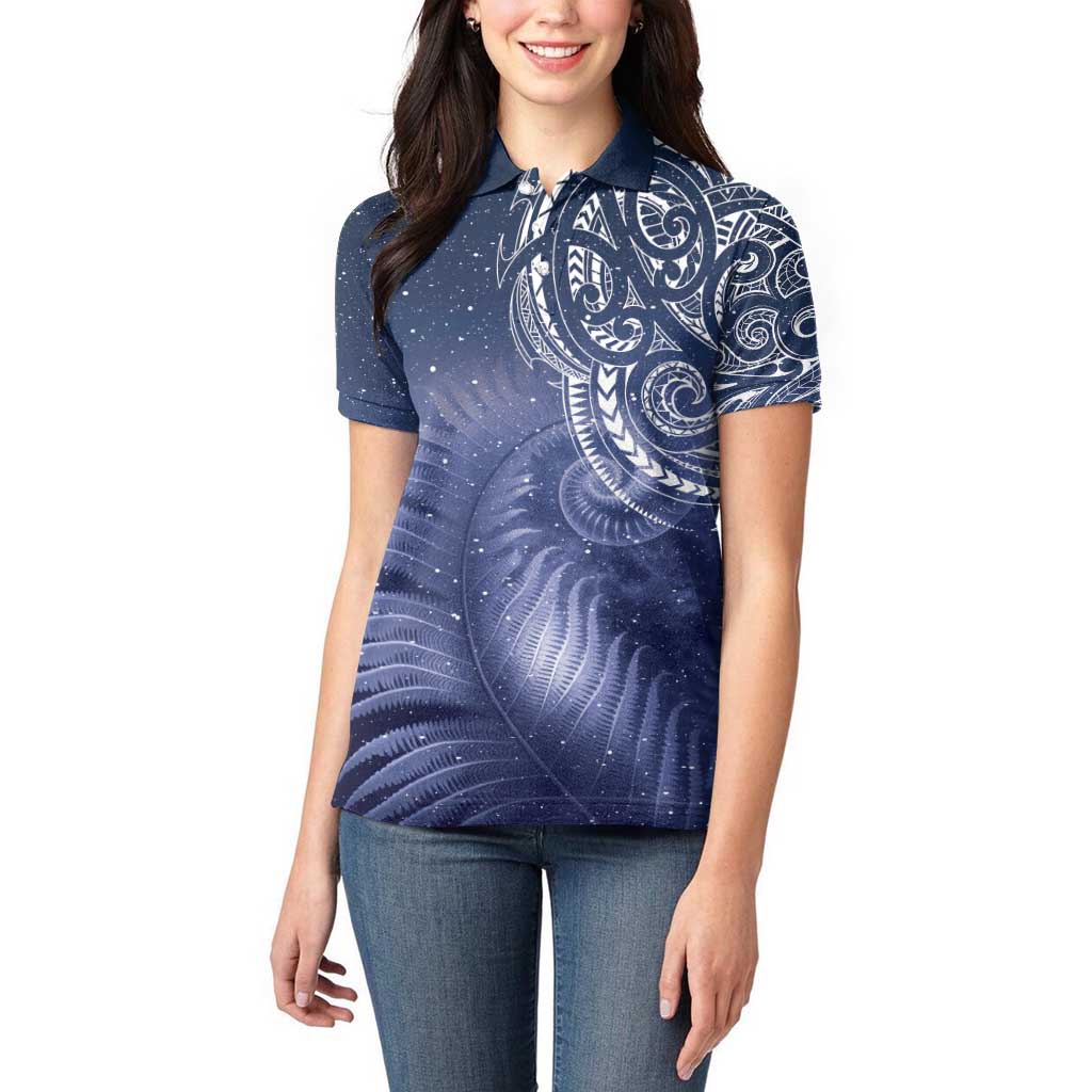 New Zealand Galaxy Fern Women Polo Shirt